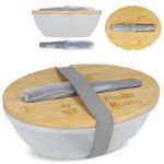 lunchbox r-pet en bamboe met bestek - 1 liter