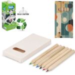 6 kleurpotloden in gerecycled melkpakken doosje