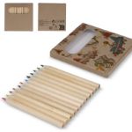 12 kleurpotloden in kraft doosje