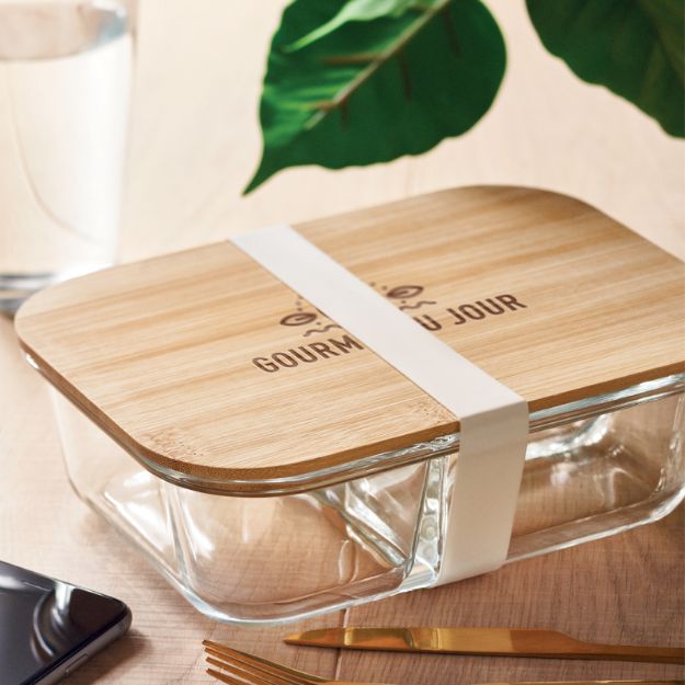 glazen lunchbox bamboe deksel 2800 ml