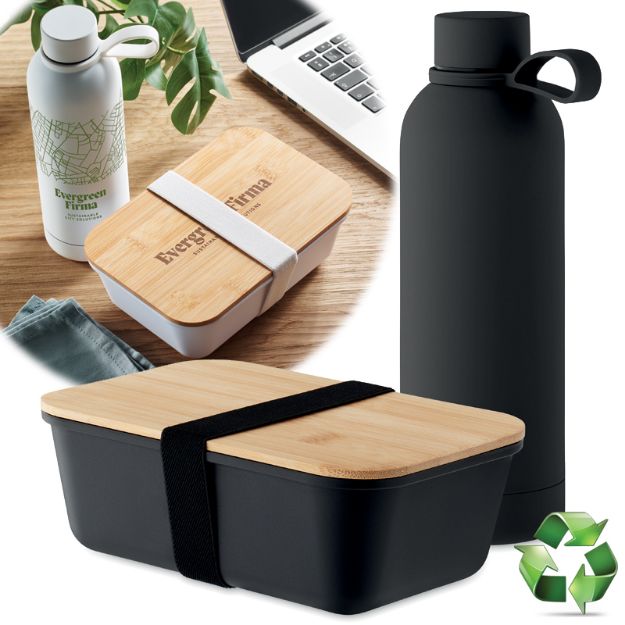 eco cadeauset lunchbox en fles