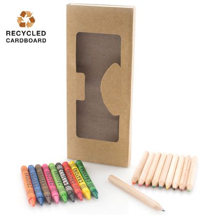 kleurset in kartonnen doosje, 19 stuks