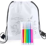 non-woven rugtasje om in te kleuren 5 kleurstiften