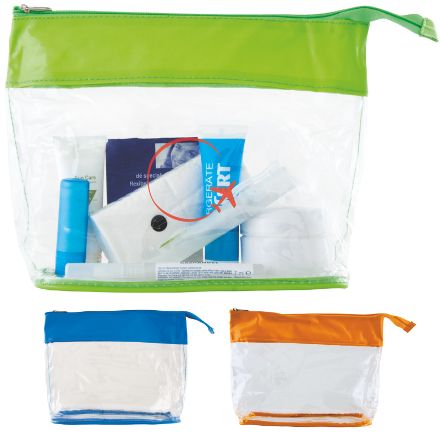 toilettas transparant gekleurde bies