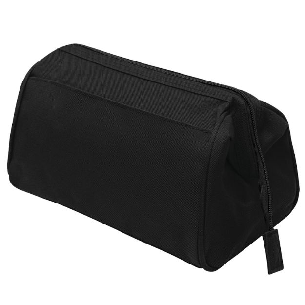 toilettas met metalen scharniersluiting.