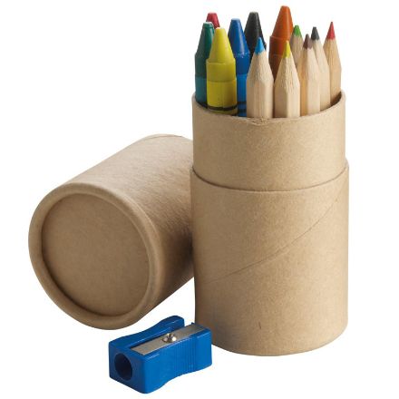 kartonnen koker met kleurpotloden jules