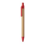 bamboe balpen met drukknop - rood