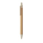 bamboe balpen met drukknop - beige