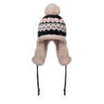 gebreide muts met oorflap - donkergrijs