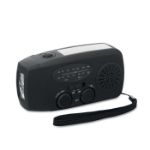 draagbare radio met led lamp - zwart