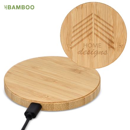draadloze oplader bamboe 15w