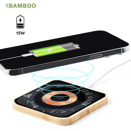 draadloze oplader bamboe gaussian 15w