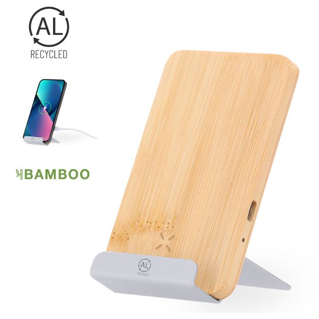 oplader bamboe en recycledf aluminium dimitry