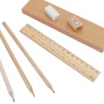 potloden set: grafieten potloden met liniaal