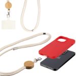 katoenen telefoonlanyard met trekkoord lucia