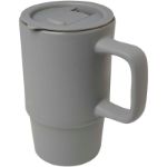 carter 450 ml mok van keramiek met plastic deksel - grijs