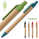bamboe balpen met drukknop