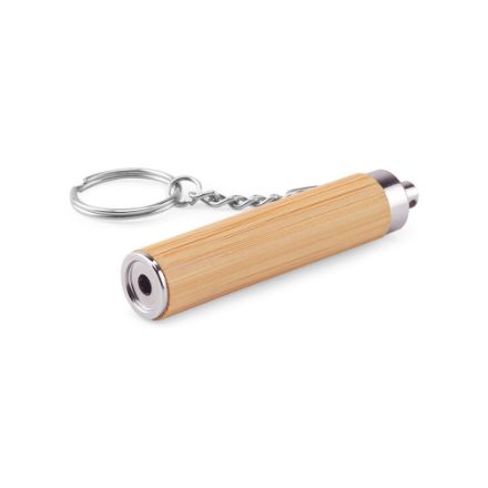 rachel. sleutelhanger van bamboe met led zaklamp