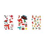 glimn. set van zes bladen met kerstfiguren