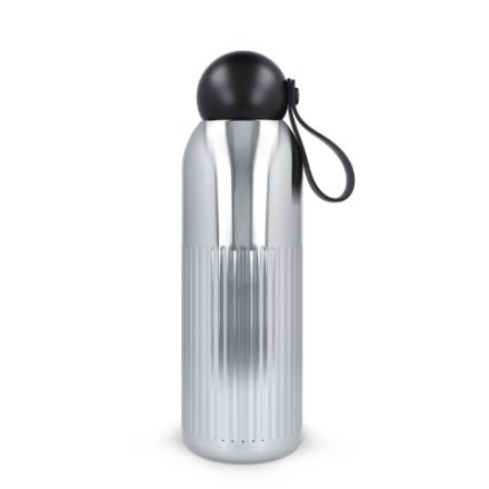 sagaform tekla recycled stalen fles chroom 500 ml