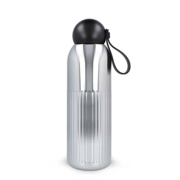 sagaform tekla recycled stalen fles chroom 500 ml