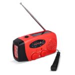 safesound noodradio met zonne-energie opwindbaar - rood