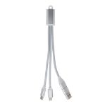 2-in-1 oplaadkabel usb-a/c naar usb-c - zilver