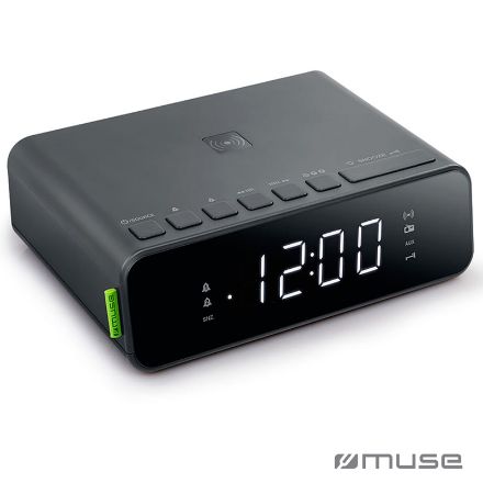 muse dab+/fm dubbele wekkerradio draadloze oplader