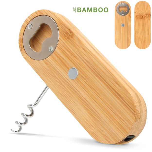 multifunctionele bamboe flesopener