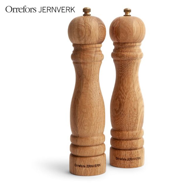 orrefors jernverk houten zout- en pepermolen set