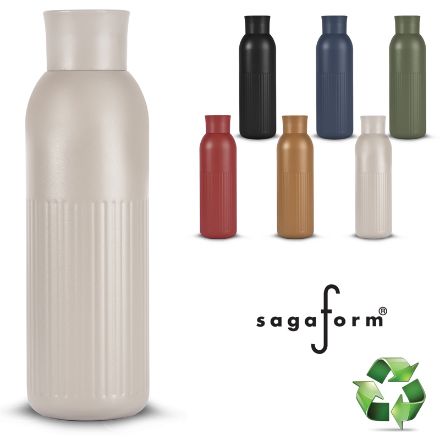 sagaform tekla push stalen fles met drukdop 500 ml