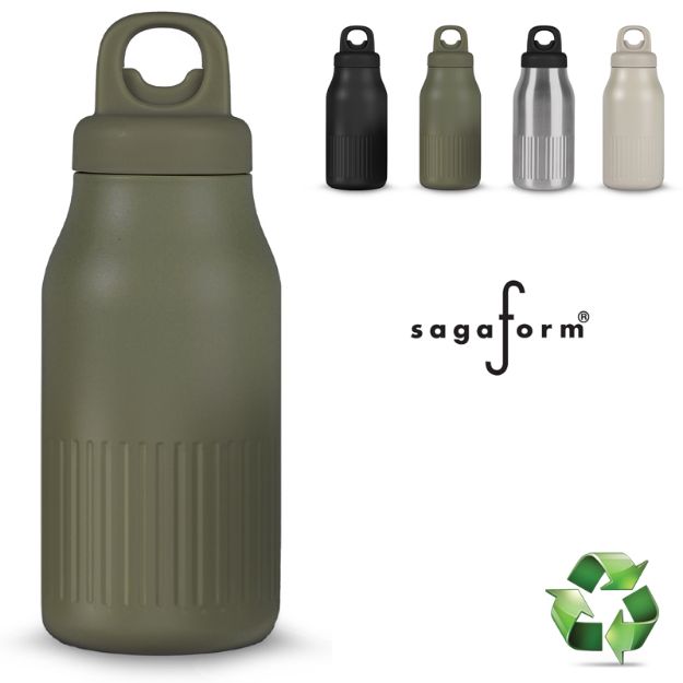 sagaform truls stalen fles handige openklik 500 ml