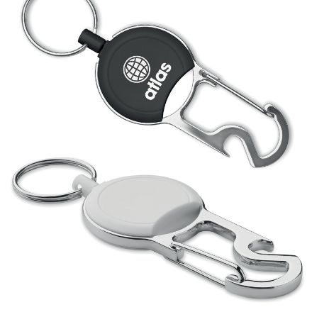 intrekbare badgehouder en flesopener