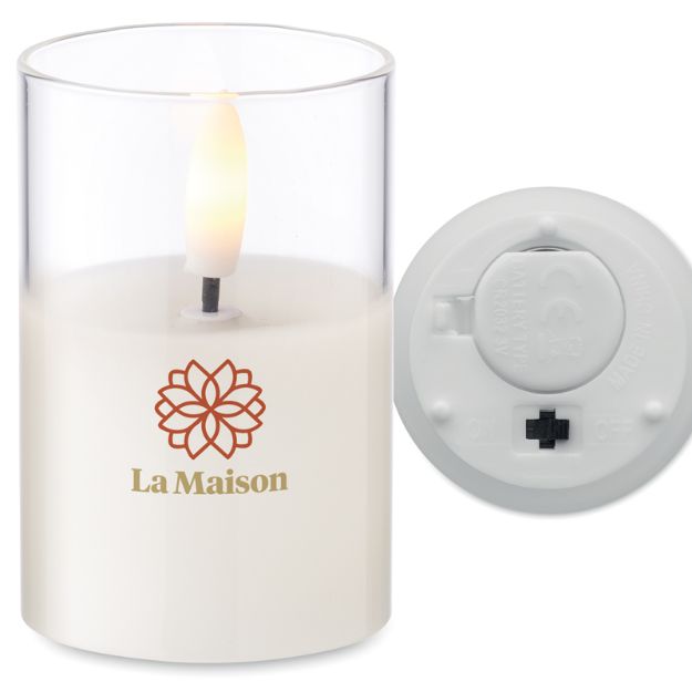 led waxinekaars in houder