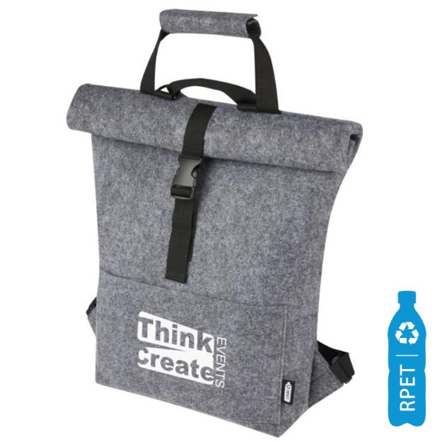 felta fietstas van gerecycled vilt