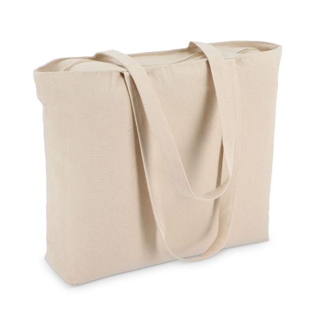 katoen tote met rits oeko-tex® 47 x 11 x 35cm