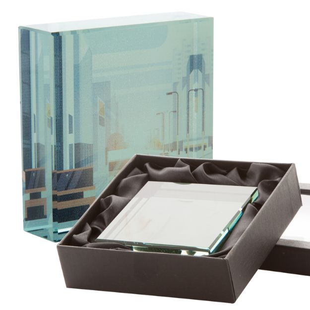 glazen trofee anik geschikt voor 3d gravering.