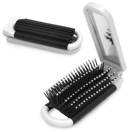 opvouwbare haarborstel met spiegel