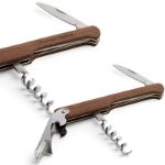 houten kurkentrekker met flesopener en zakmesje