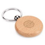 ronde sleutelhanger in beukenhout