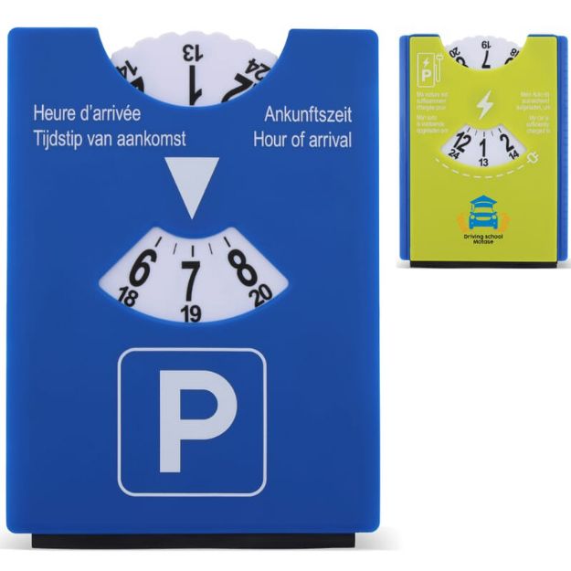 parkeerschijf ijskrabber blauw groen