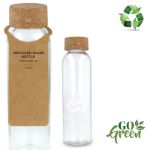 gerecycled glazen fles met kurken dop 500 ml