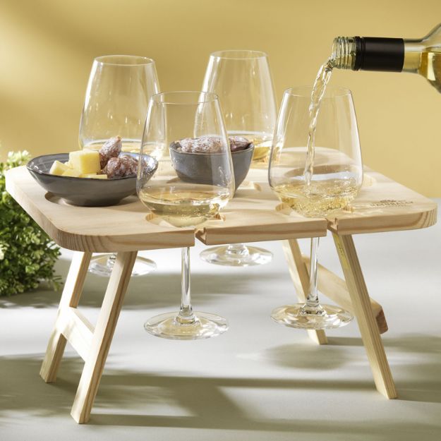 rackpack inklapbare wijntafel dennenhout