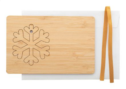 kerstkaart van bamboe met break-out kerstontwerp