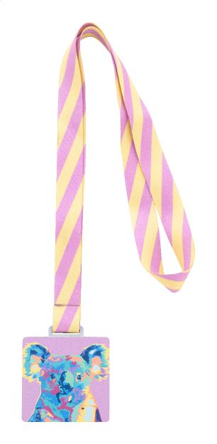 custom made medaille met rpet lanyard vierkant