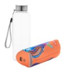 custom made rpet fles met hoes 500 ml rvs dop