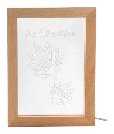 custome made led-licht trofee in houten frame usb