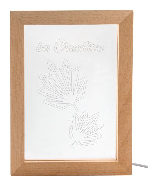 custome made led-licht trofee in houten frame usb