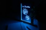 custome made led-licht trofee in houten frame usb