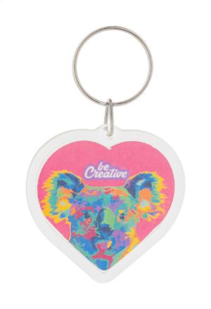 custom made sleutelhanger hartvorm met inzetstuk